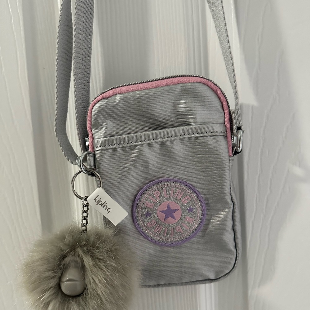 Kipling Silver and Pink Crossbody Bag